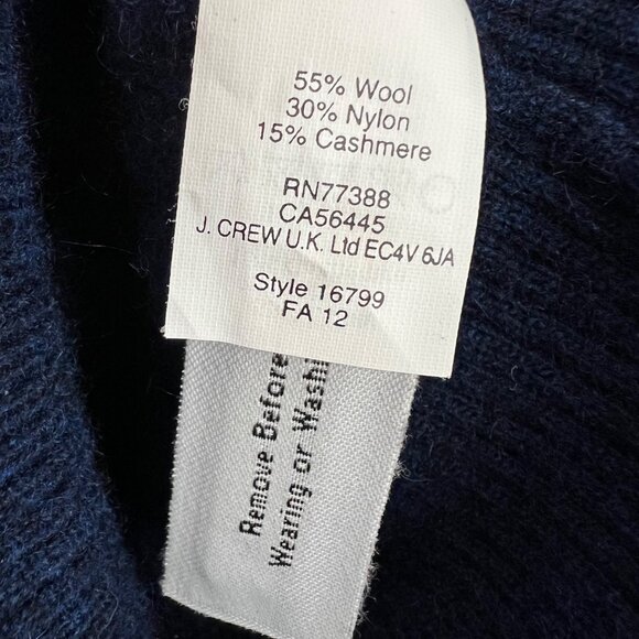 J Crew Cashmere Wool Sweater XS Blue V Neck Pullover Cozy Soft Long Sleeve - Picture 5 of 5